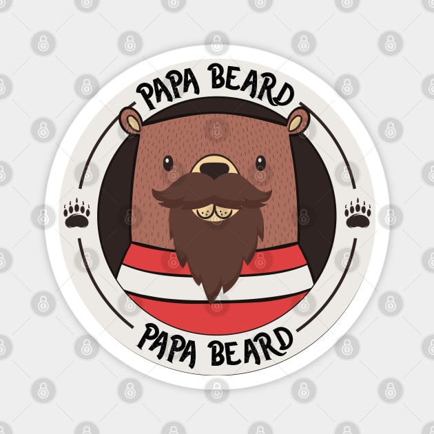 Papa Beard! Bear with Beard Funny Fathers Day Magnet by Just Kidding Co.